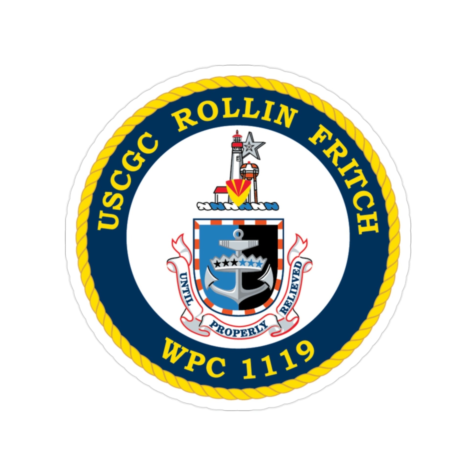 USCGC Rollin Fritch WPC 1119 (U.S. Coast Guard) Transparent STICKER Die-Cut Vinyl Decal-2 Inch-The Sticker Space