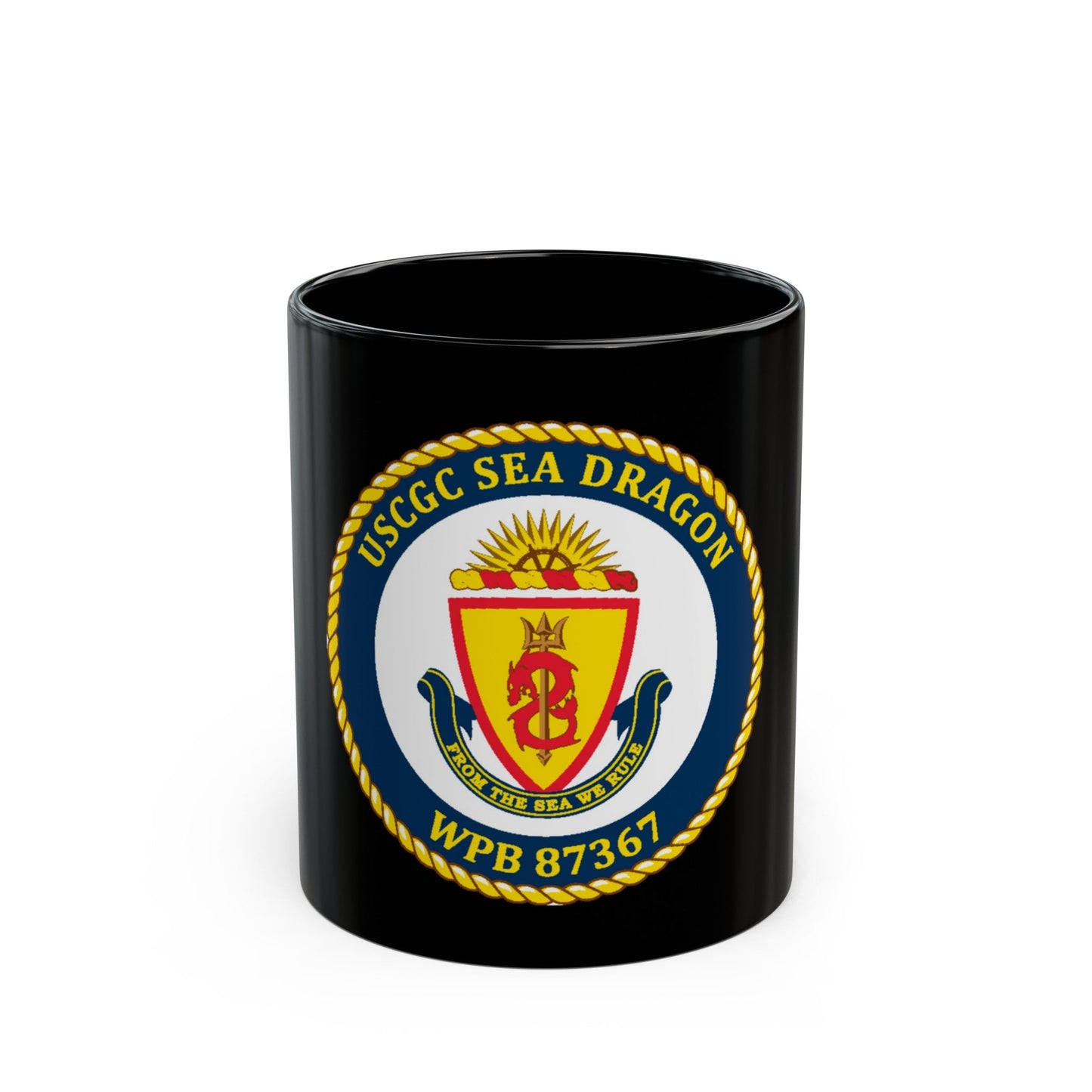 USCGC Sea Dragon WPB 87367 (U.S. Coast Guard) Black Coffee Mug-11oz-The Sticker Space