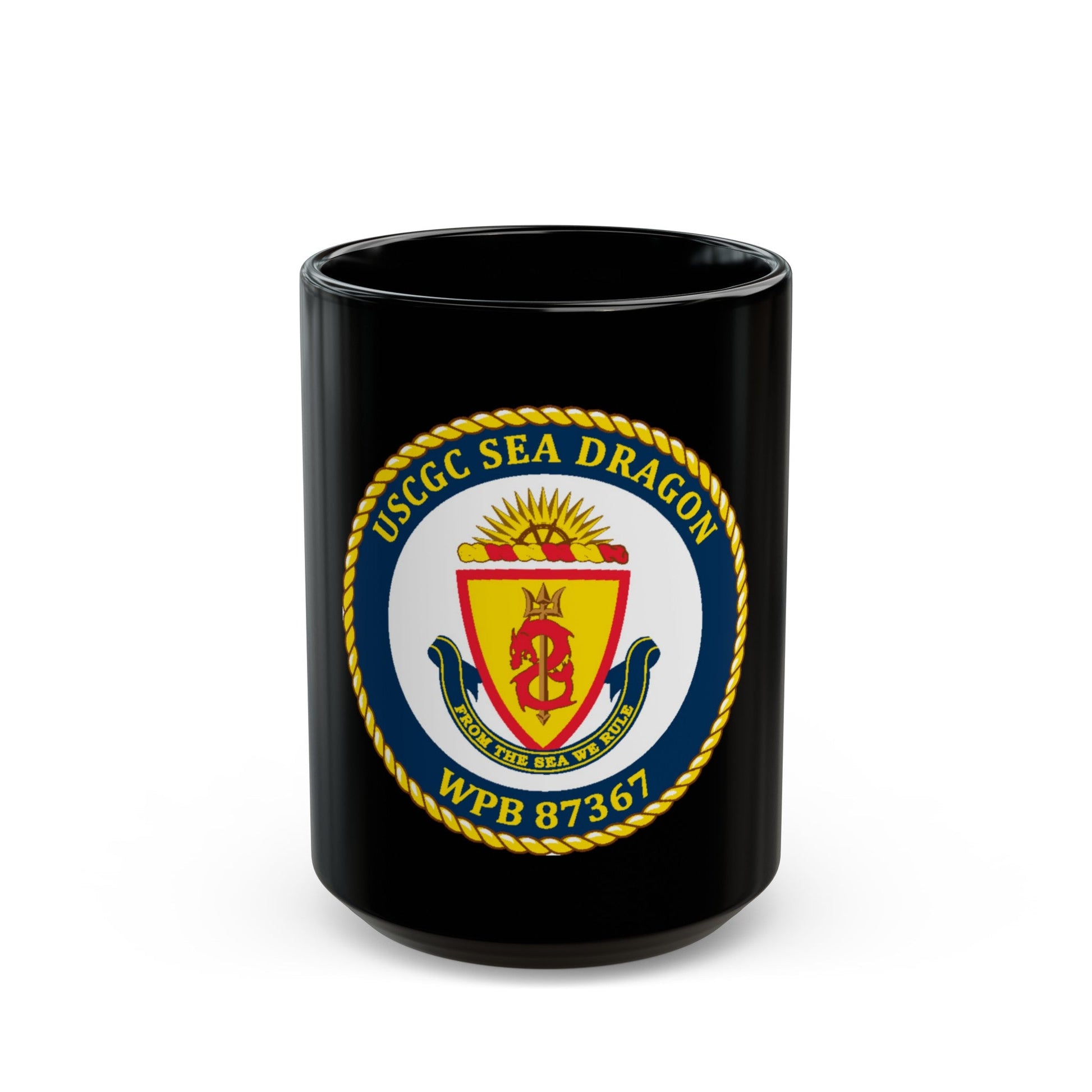 USCGC Sea Dragon WPB 87367 (U.S. Coast Guard) Black Coffee Mug-15oz-The Sticker Space