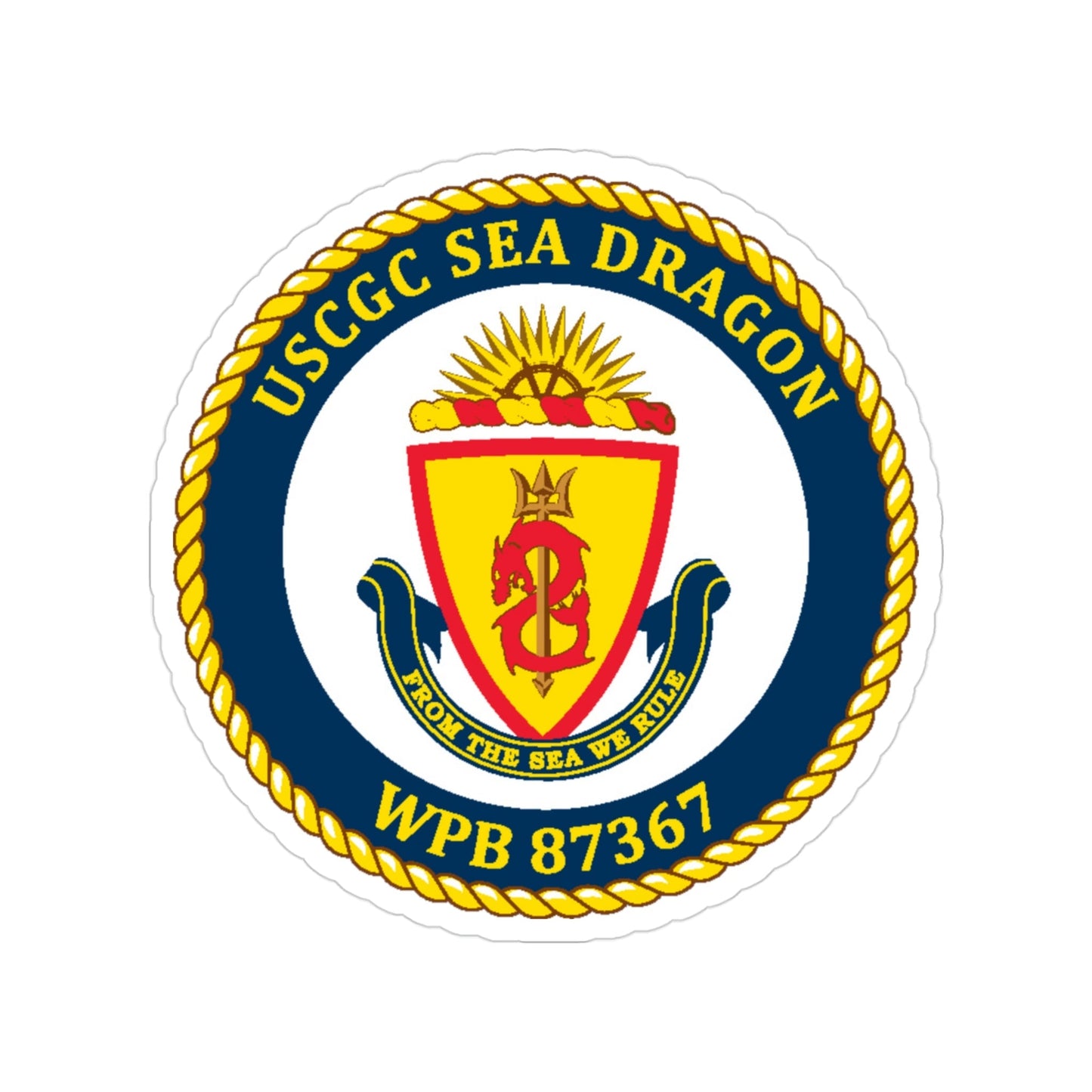 USCGC Sea Dragon WPB 87367 (U.S. Coast Guard) Transparent STICKER Die-Cut Vinyl Decal-3 Inch-The Sticker Space