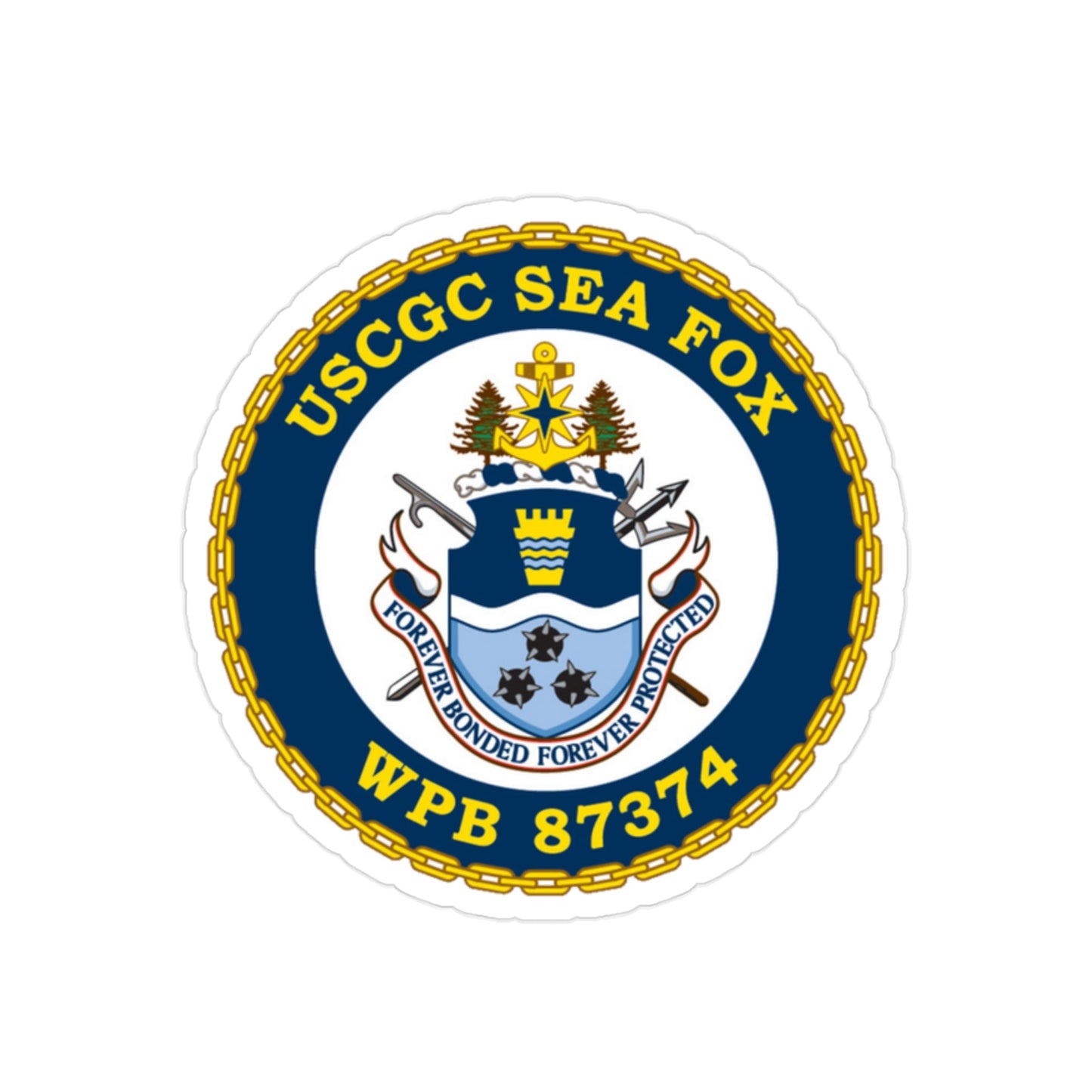 USCGC Sea Fox WPB 87374 2 (U.S. Coast Guard) Transparent STICKER Die-Cut Vinyl Decal-2 Inch-The Sticker Space