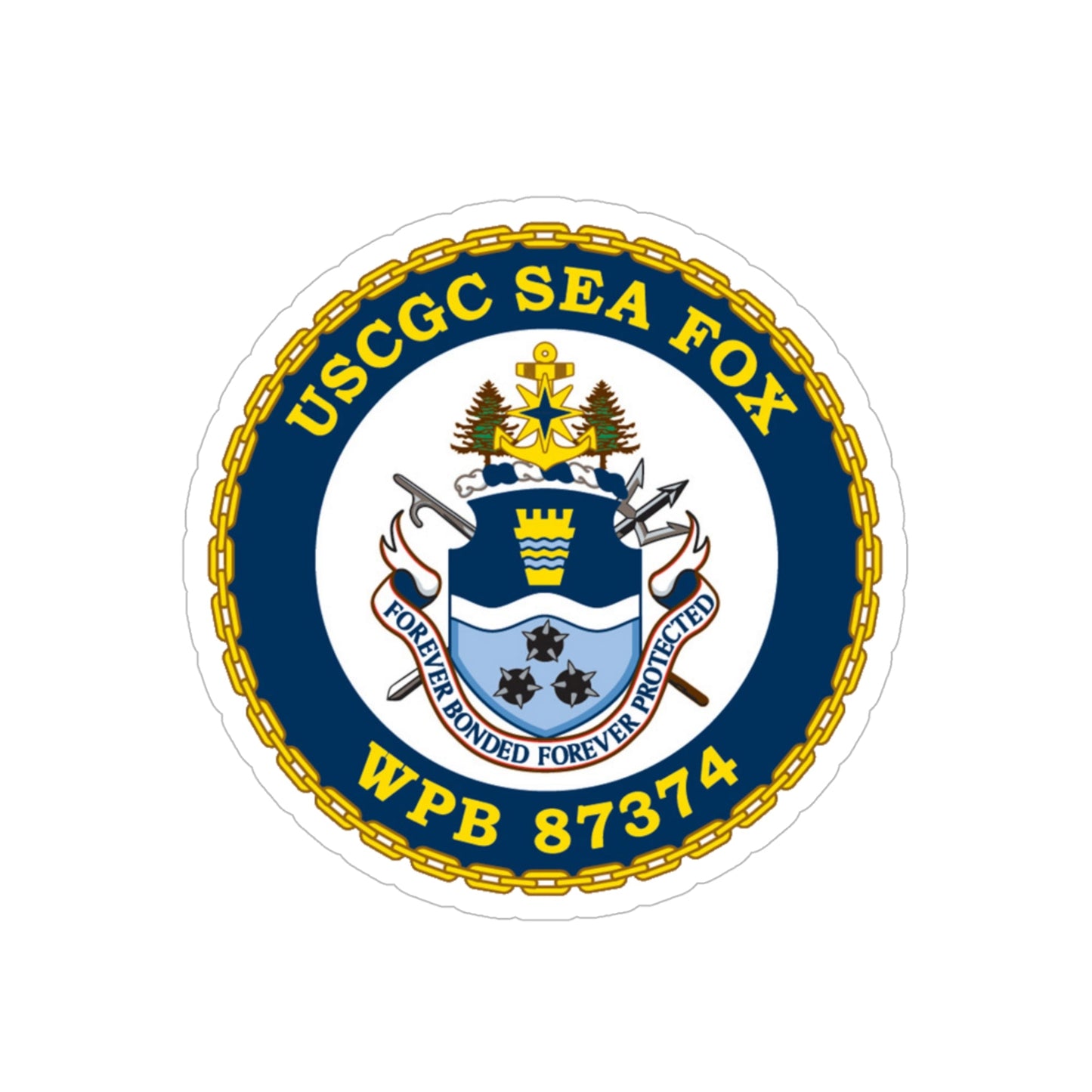 USCGC Sea Fox WPB 87374 2 (U.S. Coast Guard) Transparent STICKER Die-Cut Vinyl Decal-5 Inch-The Sticker Space