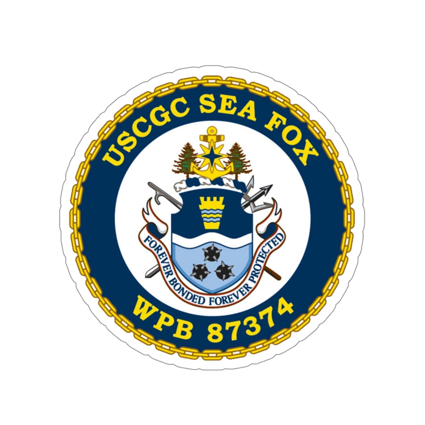 USCGC Sea Fox WPB 87374 v2 (U.S. Coast Guard) STICKER Vinyl Die-Cut Decal-4 Inch-The Sticker Space