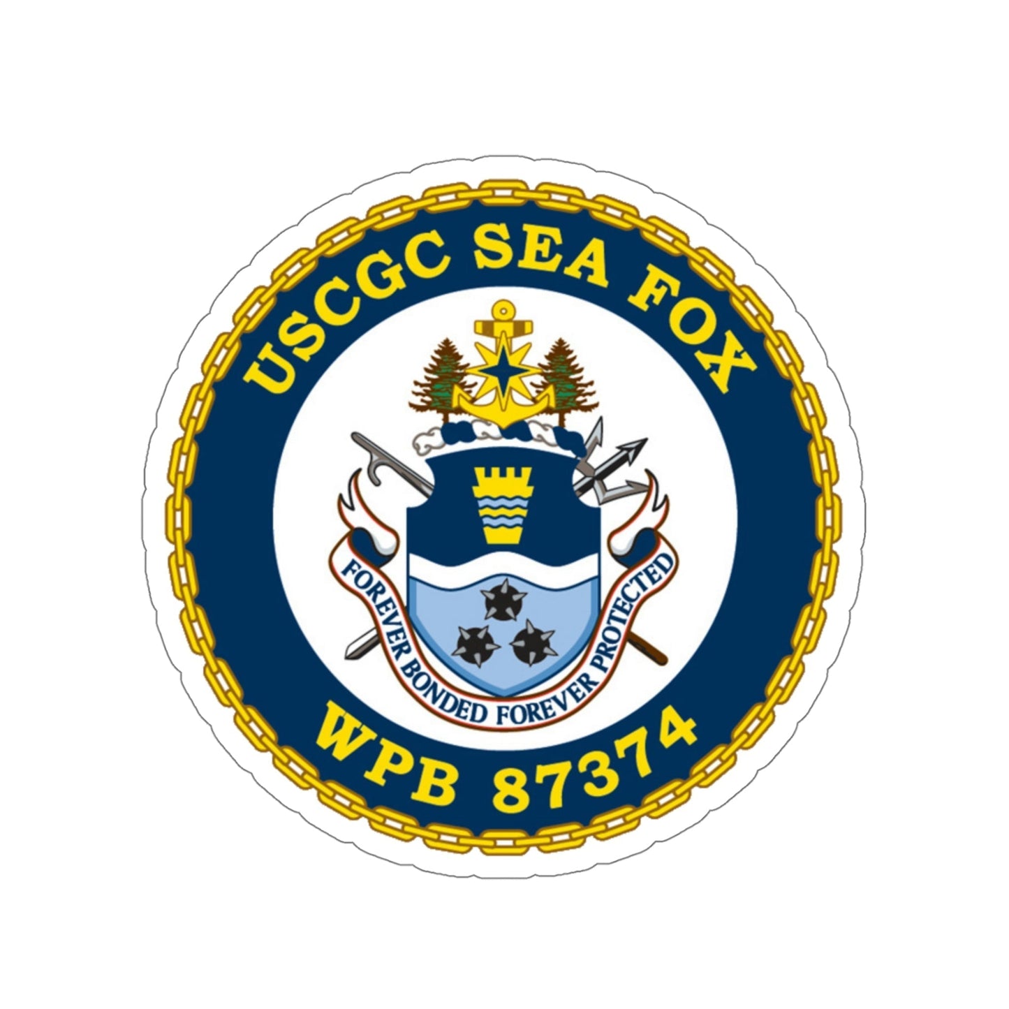 USCGC Sea Fox WPB 87374 v2 (U.S. Coast Guard) STICKER Vinyl Die-Cut Decal-5 Inch-The Sticker Space