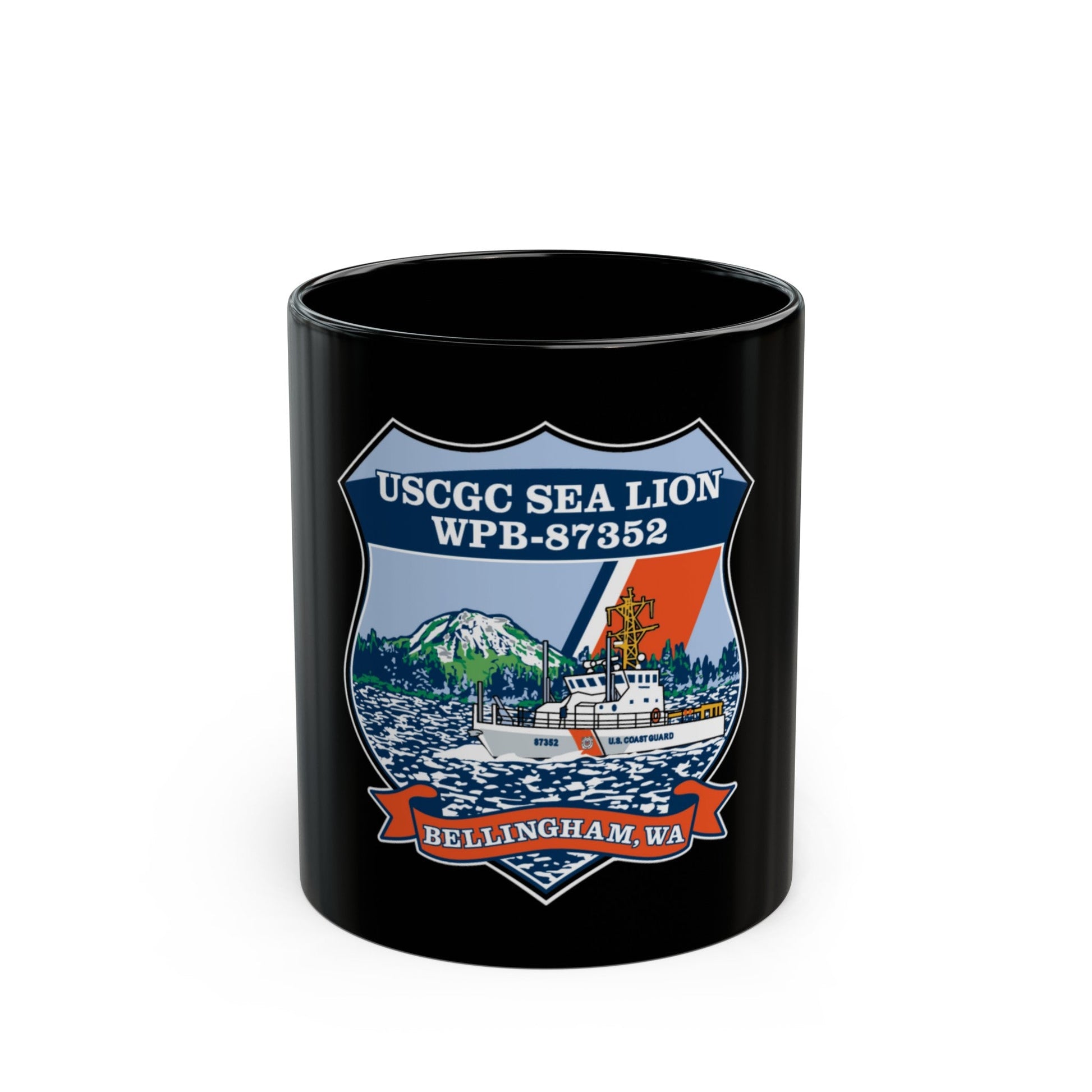 USCGC Sea Lions WPB 87352 (U.S. Coast Guard) Black Coffee Mug-11oz-The Sticker Space