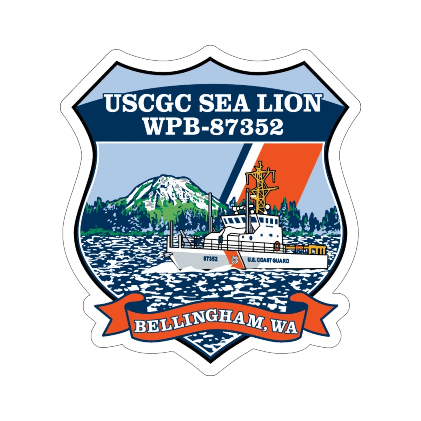 USCGC Sea Lions WPB 87352 (U.S. Coast Guard) STICKER Vinyl Die-Cut Decal-5 Inch-The Sticker Space