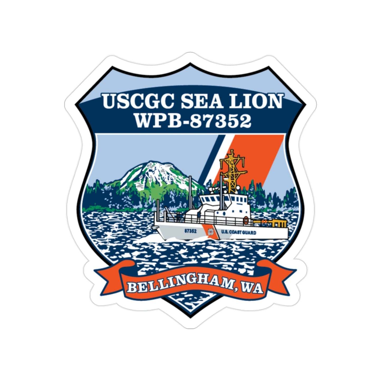 USCGC Sea Lions WPB 87352 (U.S. Coast Guard) Transparent STICKER Die-Cut Vinyl Decal-2 Inch-The Sticker Space