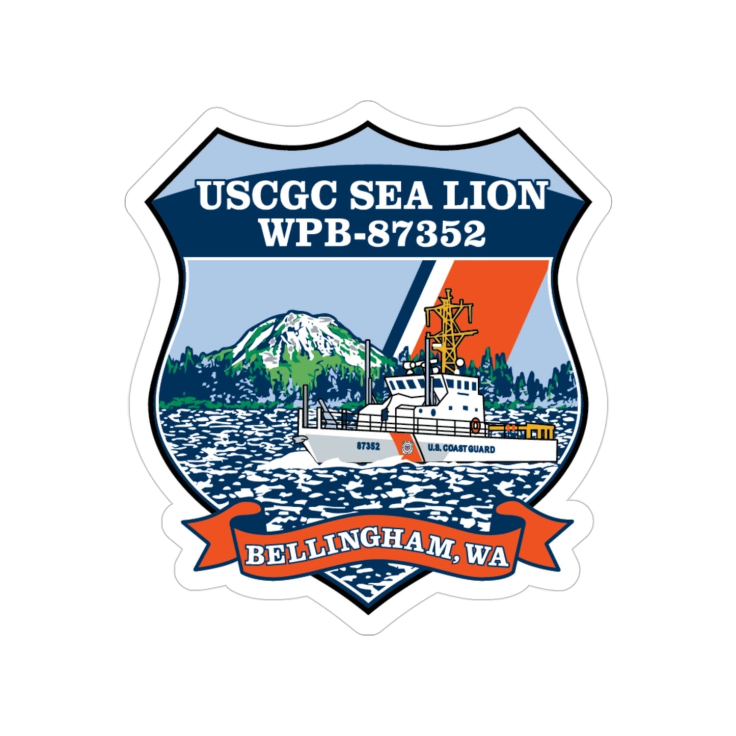 USCGC Sea Lions WPB 87352 (U.S. Coast Guard) Transparent STICKER Die-Cut Vinyl Decal-3 Inch-The Sticker Space