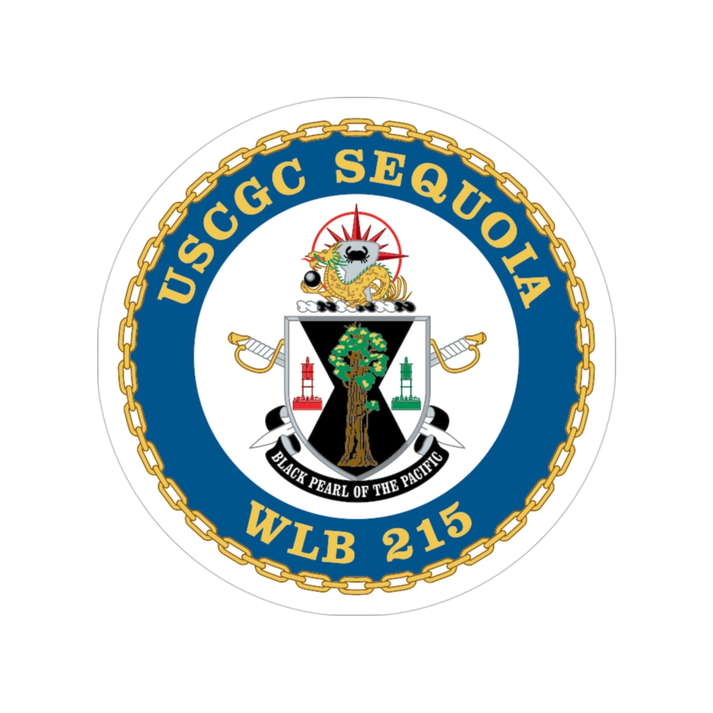 USCGC Sequoia WLB 215 (U.S. Coast Guard) Transparent STICKER Die-Cut Vinyl Decal-3 Inch-The Sticker Space
