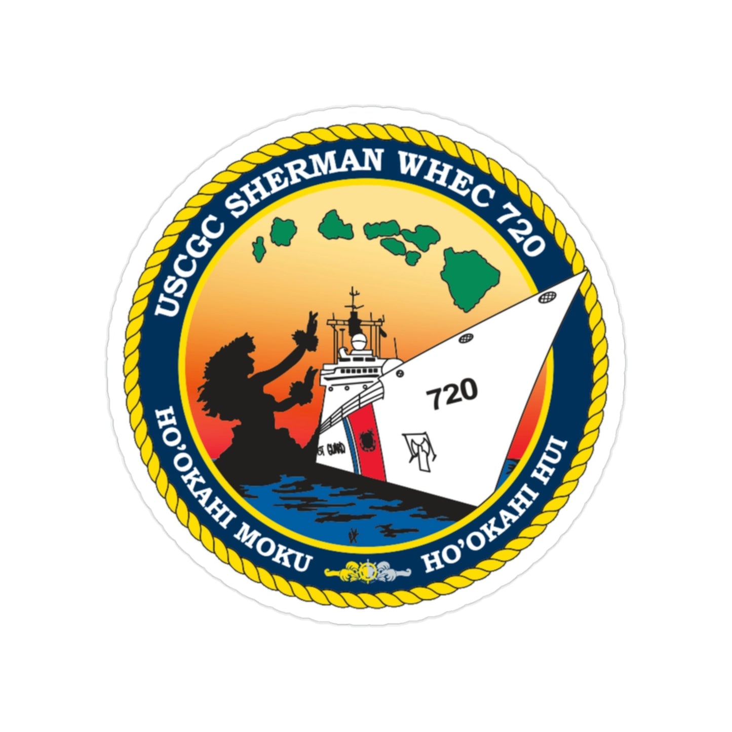 USCGC Sherman WHEC 720 (U.S. Coast Guard) Transparent STICKER Die-Cut Vinyl Decal-2 Inch-The Sticker Space