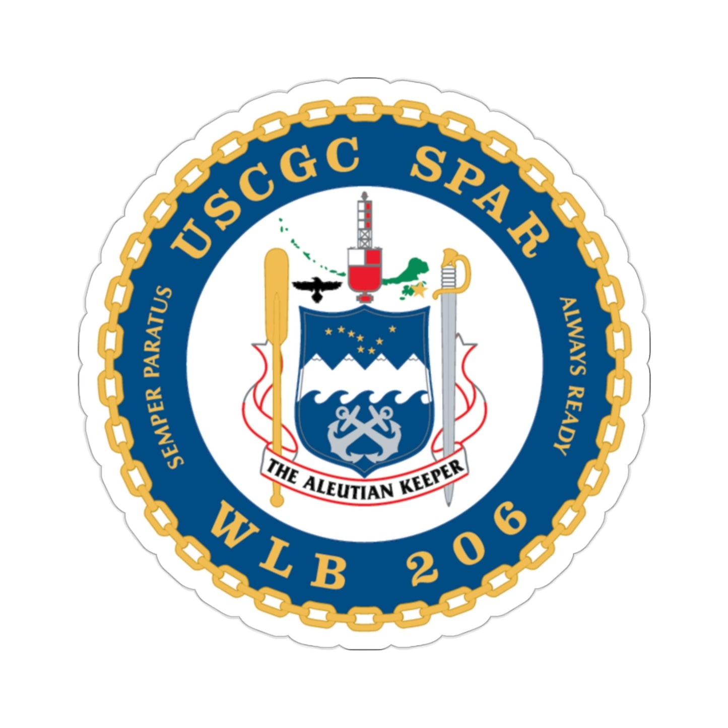 USCGC Spar WLB 206 (U.S. Coast Guard) STICKER Vinyl Die-Cut Decal-2 Inch-The Sticker Space