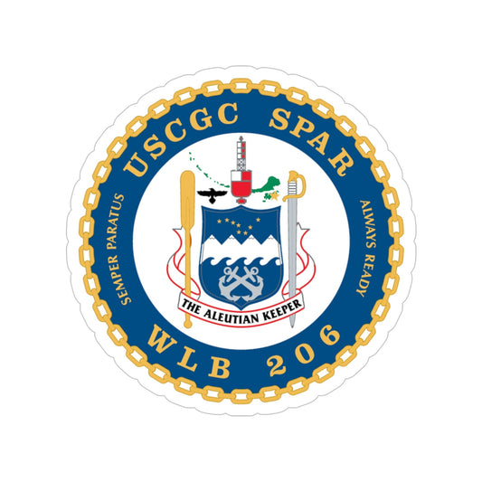 USCGC Spar WLB 206 (U.S. Coast Guard) Transparent STICKER Die-Cut Vinyl Decal-6 Inch-The Sticker Space