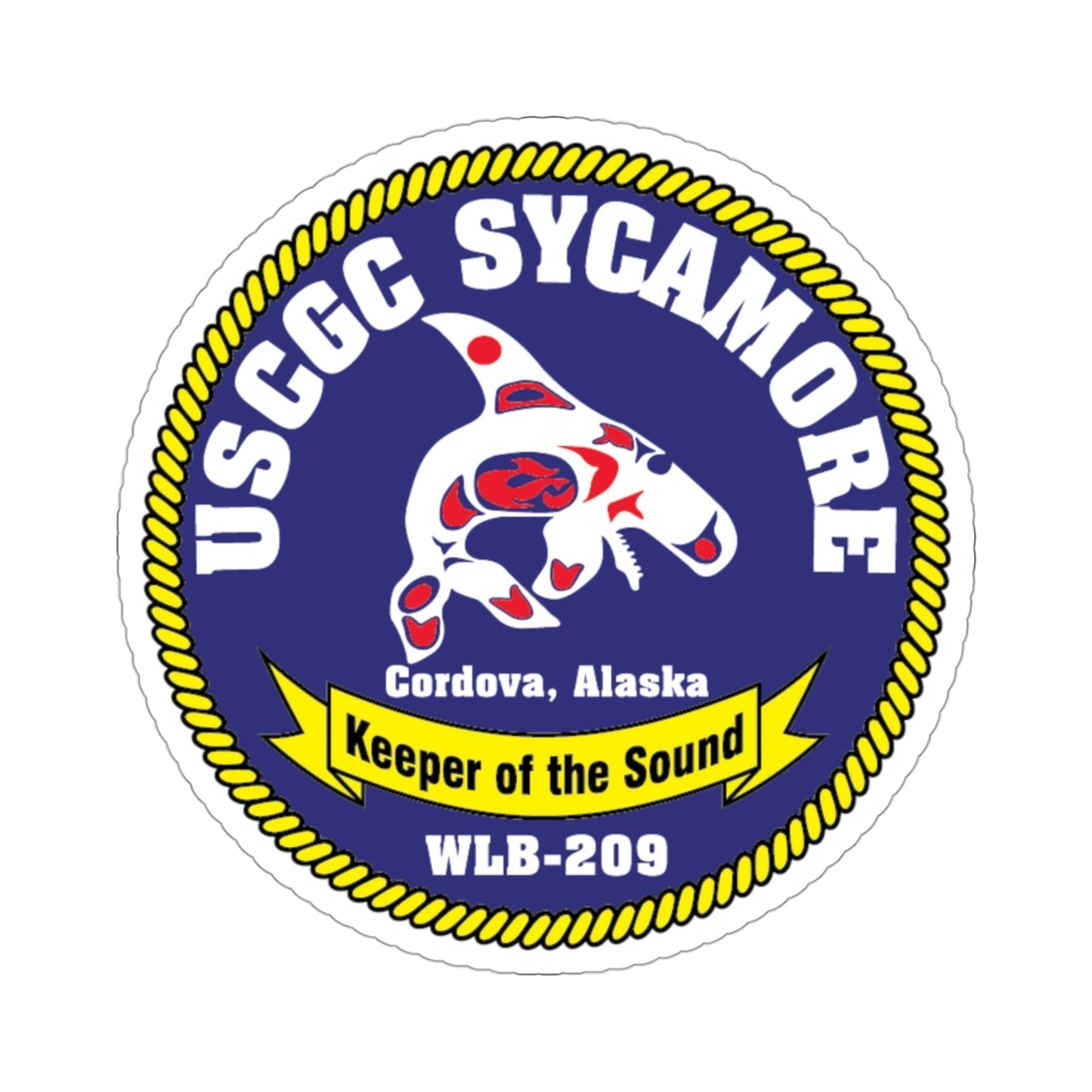 USCGC Sycamore WLB 209 (U.S. Coast Guard) STICKER Vinyl Die-Cut Decal-3 Inch-The Sticker Space