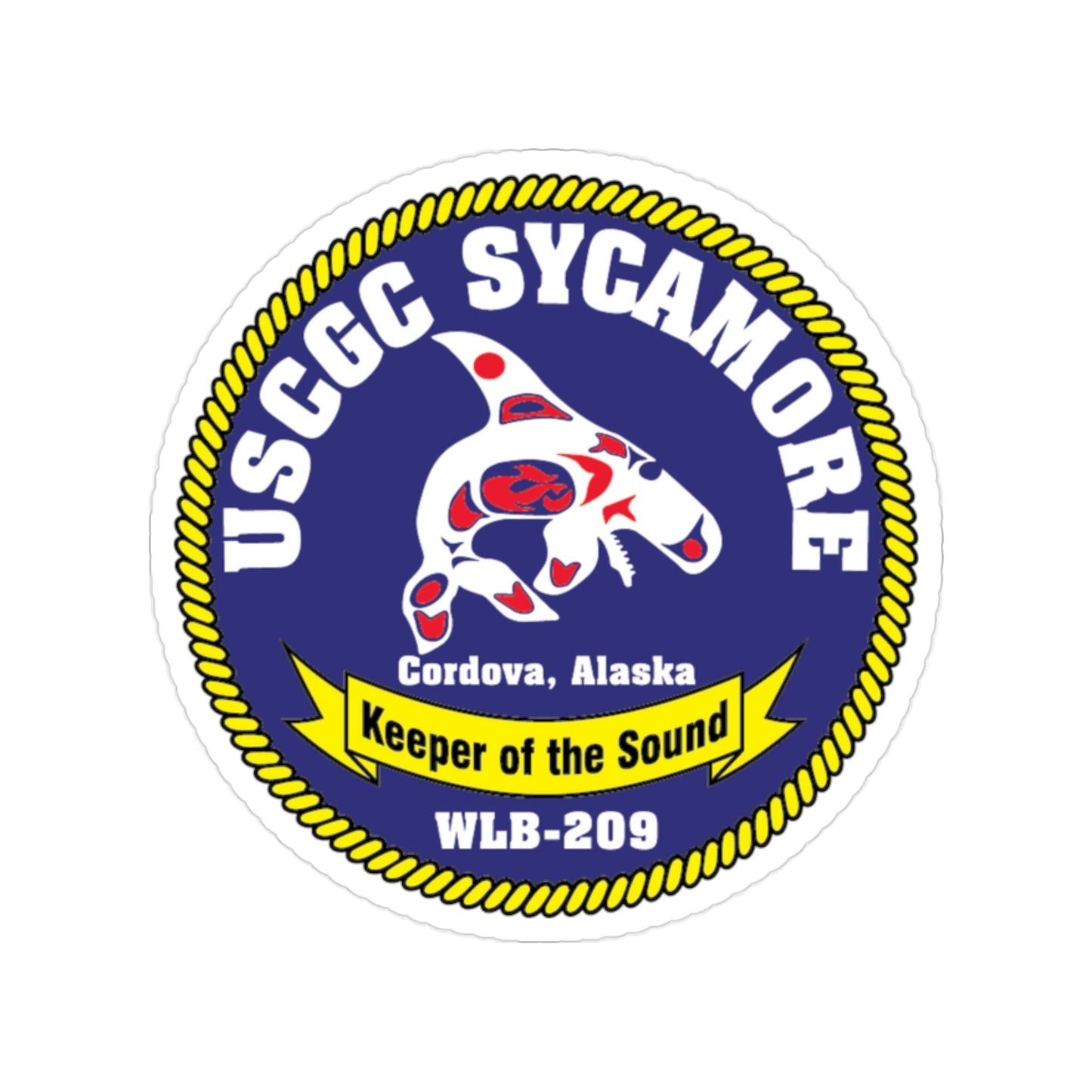 USCGC Sycamore WLB 209 (U.S. Coast Guard) Transparent STICKER Die-Cut Vinyl Decal-2 Inch-The Sticker Space