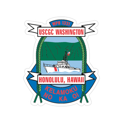 USCGC Washington WPB 1331 Honolulu Hawaii (U.S. Coast Guard) Transparent STICKER Die-Cut Vinyl Decal-5 Inch-The Sticker Space