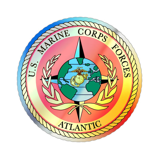 USMC Forces Atlantic (USMC) Holographic STICKER Die-Cut Vinyl Decal-6 Inch-The Sticker Space