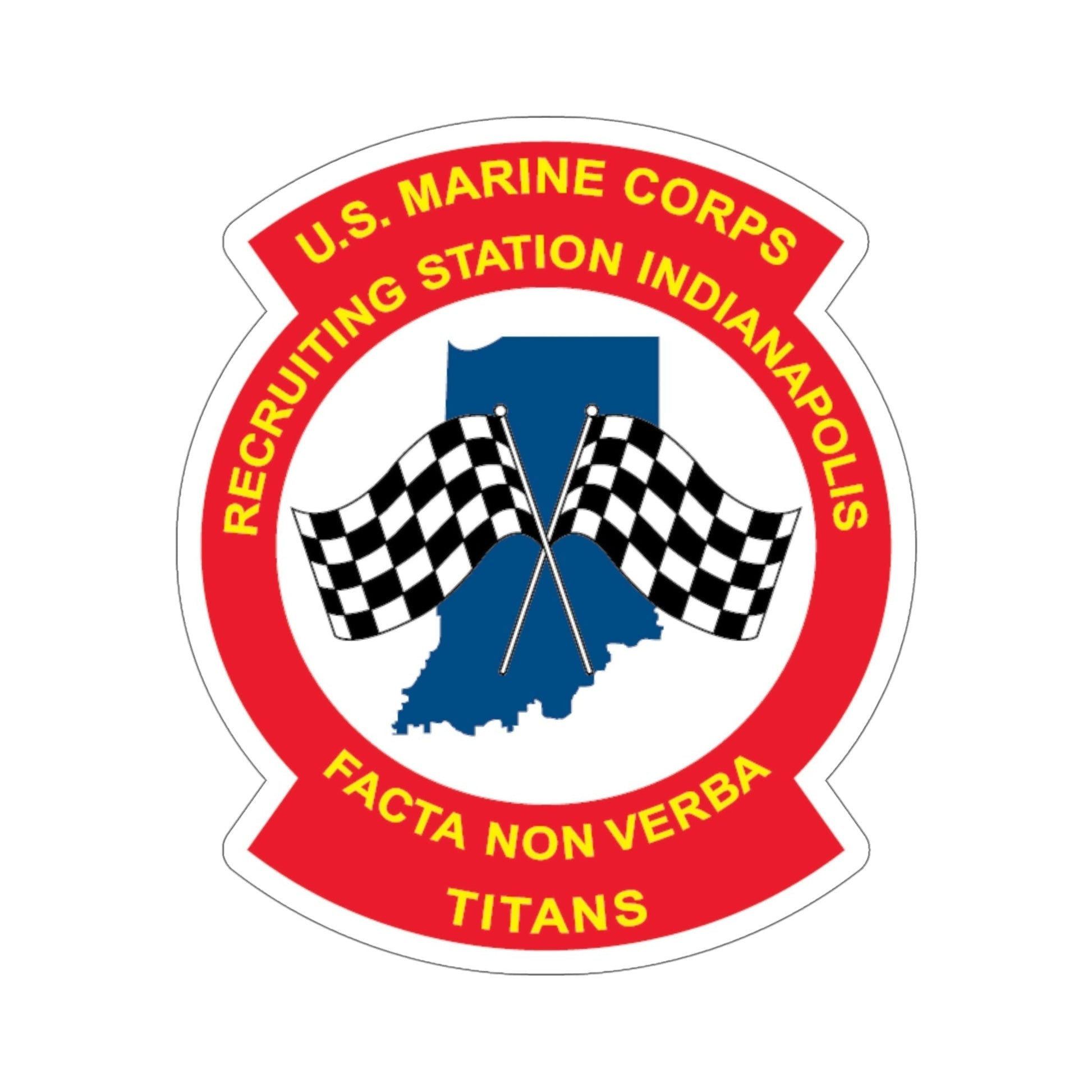 USMC Recruiting Station Indianapolis (USMC) STICKER Vinyl Die-Cut Decal-6 Inch-The Sticker Space
