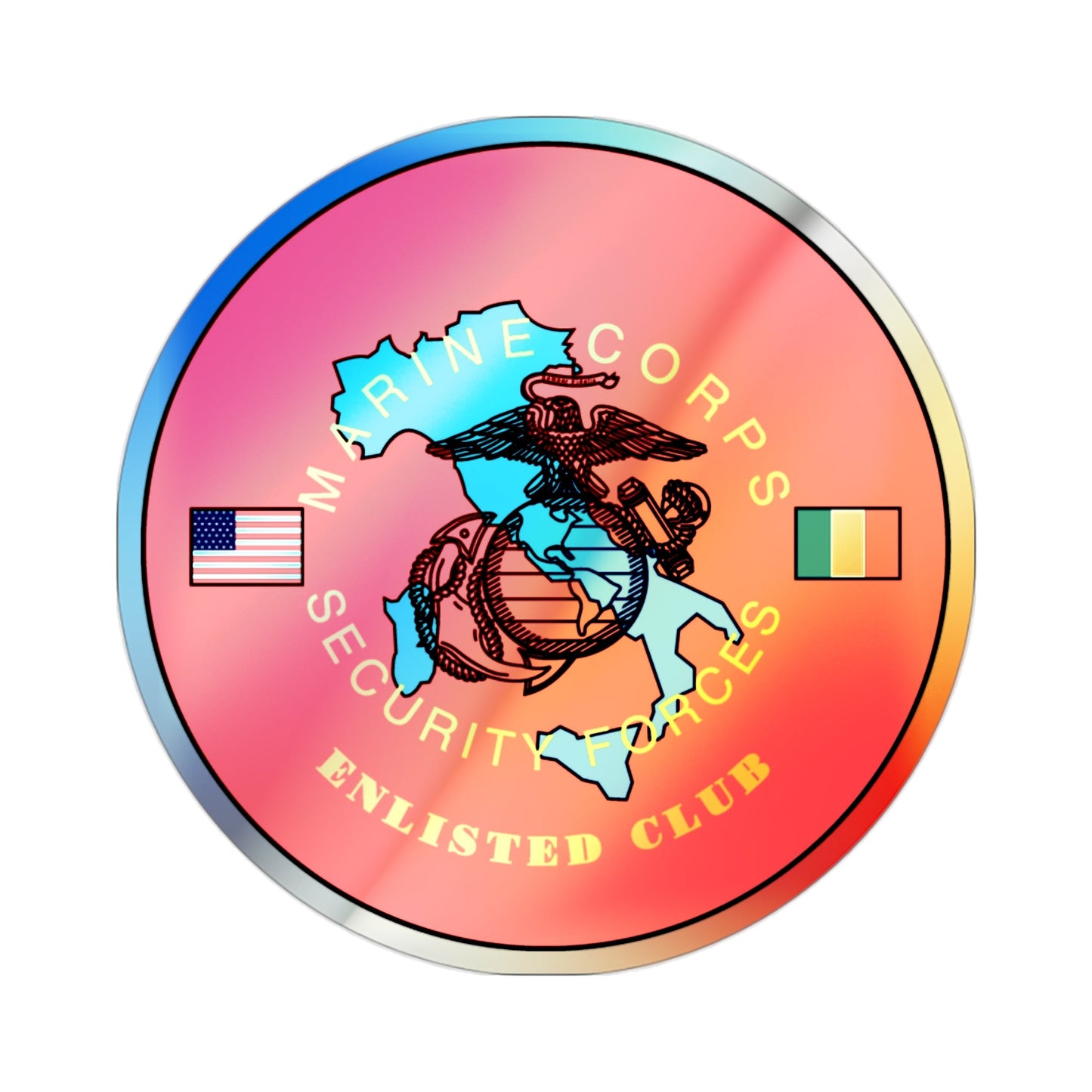 USMC Sec Forces Enlisted Club (USMC) Holographic STICKER Die-Cut Vinyl Decal-2 Inch-The Sticker Space