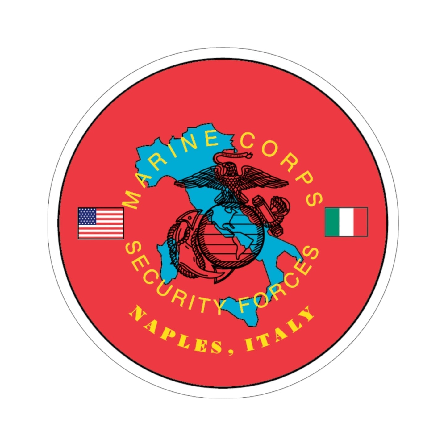 USMC Sec Forces Naples (USMC) STICKER Vinyl Die-Cut Decal-4 Inch-The Sticker Space