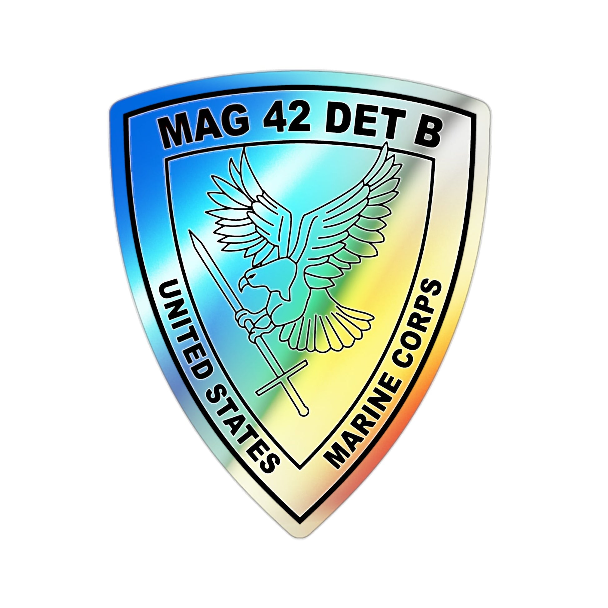 USMC United States Marine Corps MAG 42 DET B BW (USMC) Holographic STICKER Die-Cut Vinyl Decal-2 Inch-The Sticker Space