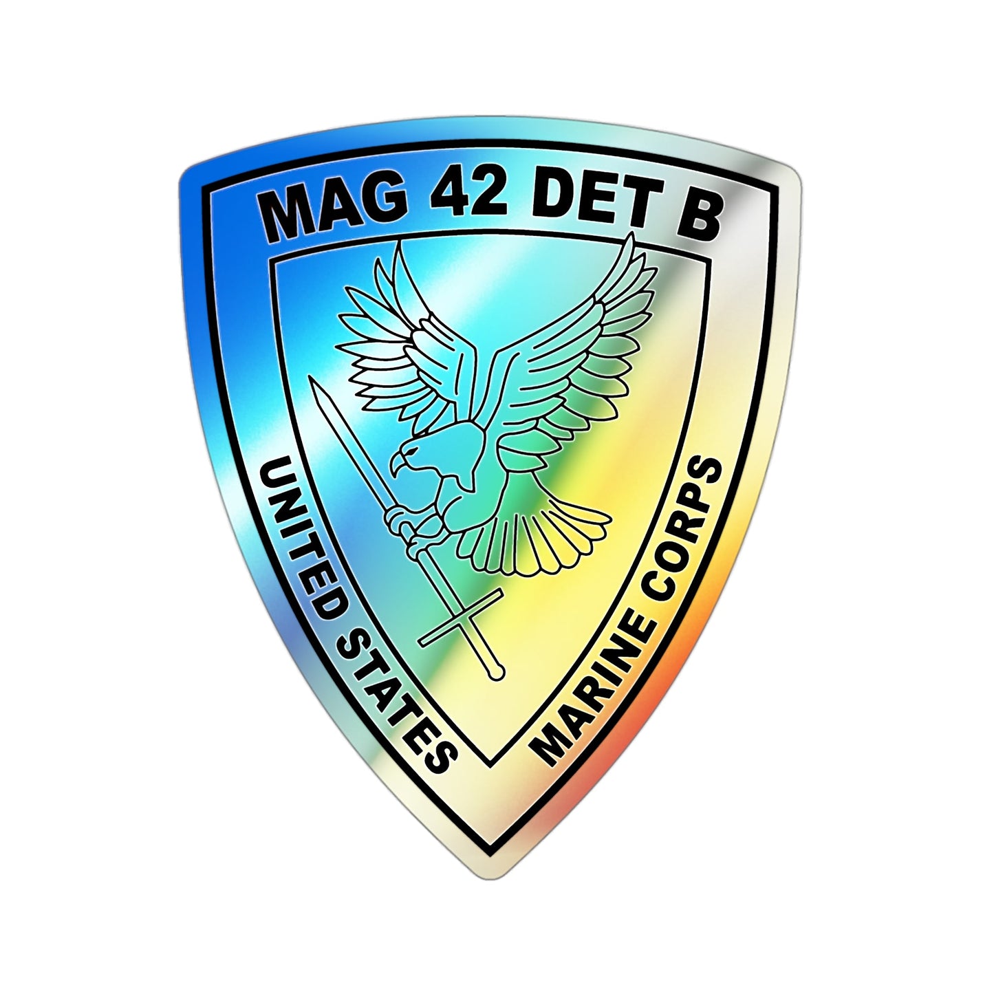 USMC United States Marine Corps MAG 42 DET B BW (USMC) Holographic STICKER Die-Cut Vinyl Decal-3 Inch-The Sticker Space