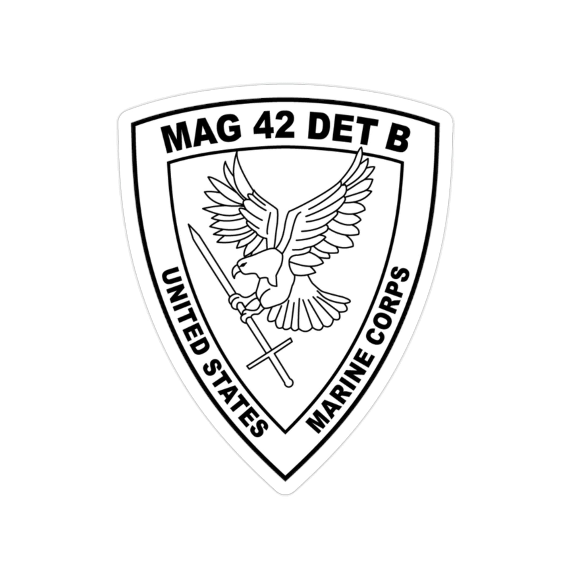 USMC United States Marine Corps MAG 42 DET B BW (USMC) Transparent STICKER Die-Cut Vinyl Decal-2 Inch-The Sticker Space
