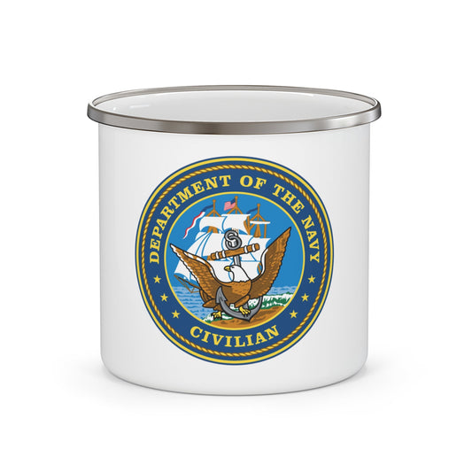 USN Department Of The Navy Civilian (U.S. Navy) Enamel Mug 12oz-12oz-The Sticker Space