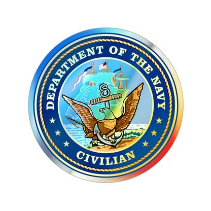 USN Department Of The Navy Civilian (U.S. Navy) Holographic STICKER Die-Cut Vinyl Decal-2 Inch-The Sticker Space