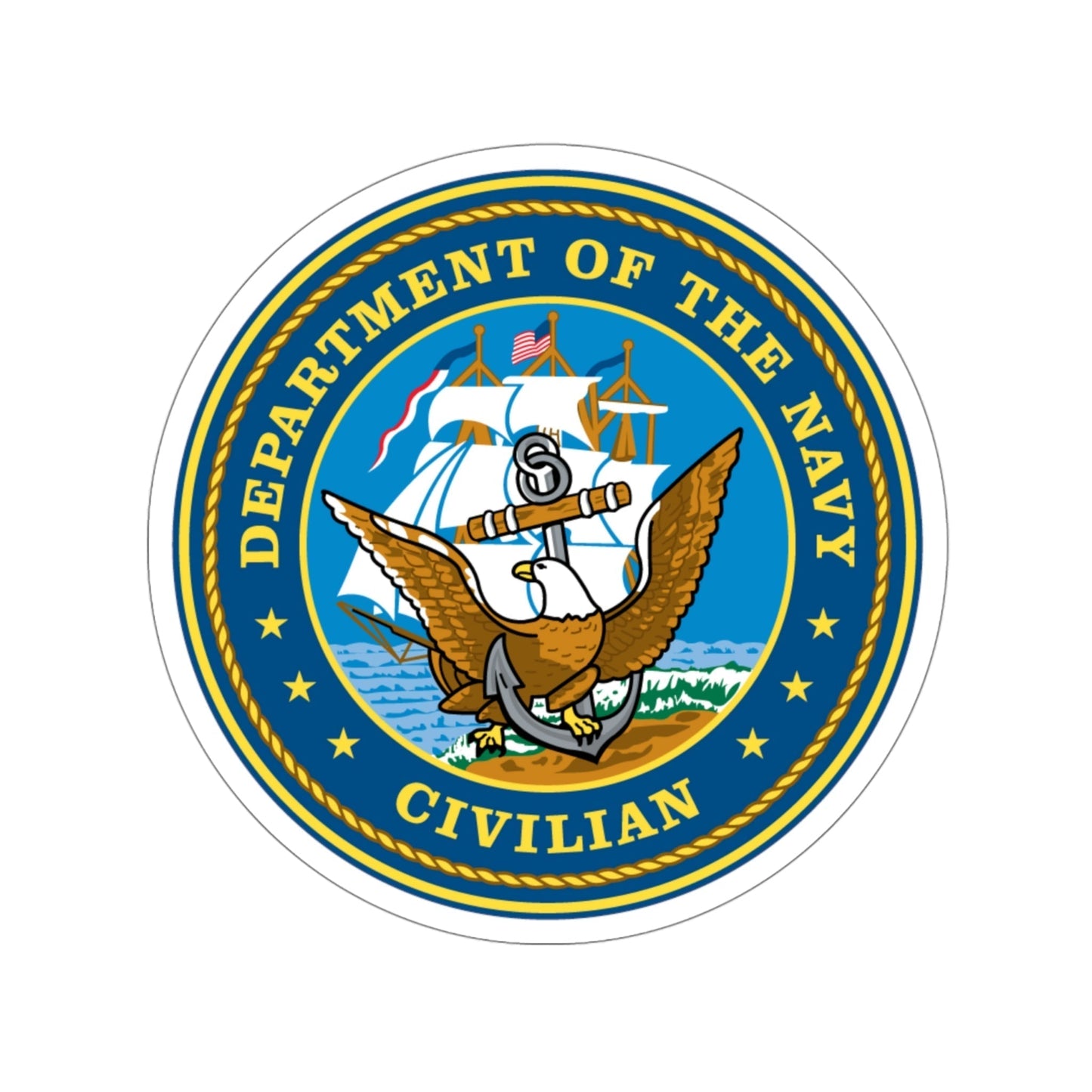 USN Department Of The Navy Civilian (U.S. Navy) STICKER Vinyl Die-Cut Decal-4 Inch-The Sticker Space