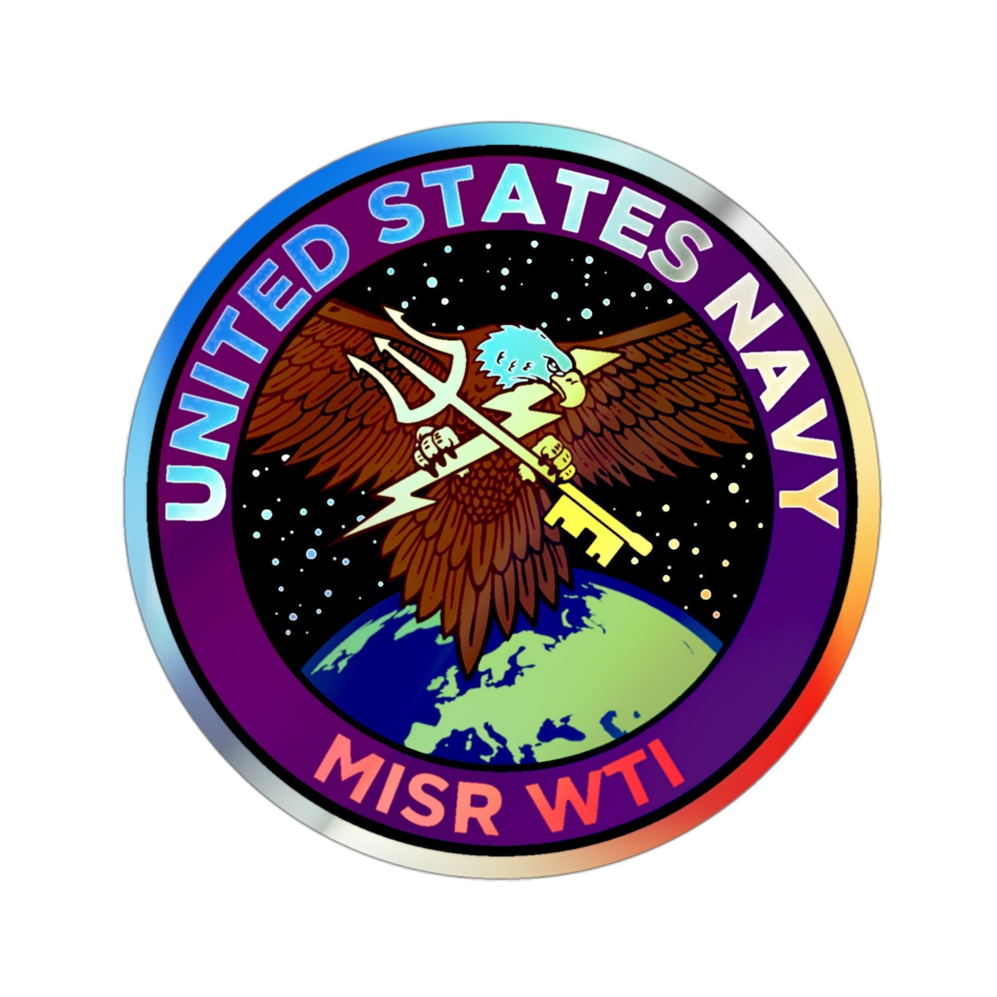 USN MISR WTI (U.S. Navy) Holographic STICKER Die-Cut Vinyl Decal-3 Inch-The Sticker Space