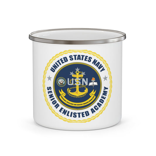 USN Senior Enlisted Academy NEW (U.S. Navy) Enamel Mug 12oz-12oz-The Sticker Space