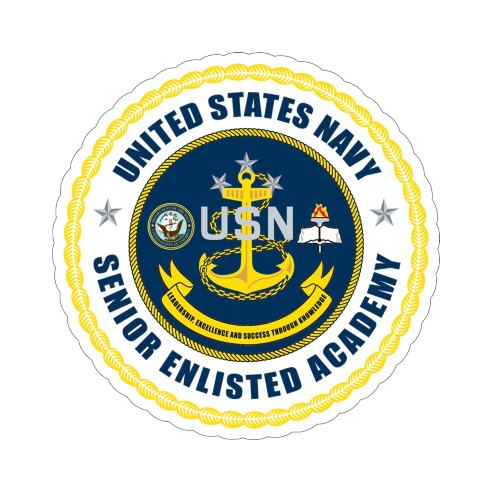 USN Senior Enlisted Academy NEW (U.S. Navy) STICKER Vinyl Die-Cut Decal-4 Inch-The Sticker Space