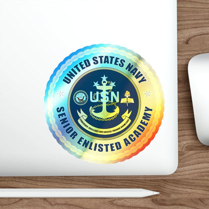 USN Senior Enlisted Academy (U.S. Navy) Holographic STICKER Die-Cut Vinyl Decal-The Sticker Space