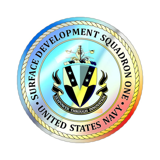 USN Surface Development Squadron One (U.S. Navy) Holographic STICKER Die-Cut Vinyl Decal-6 Inch-The Sticker Space