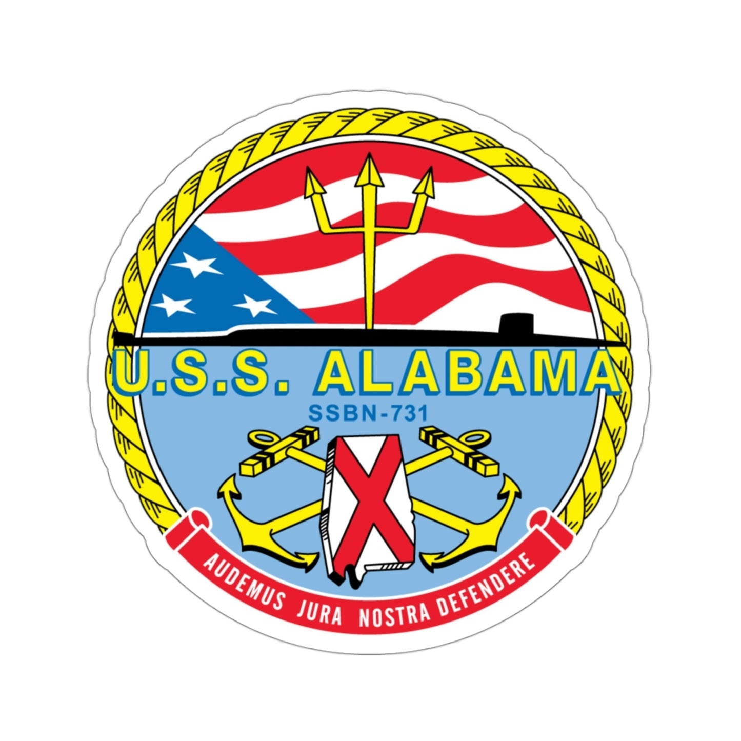 USS Alabama (U.S. Navy) STICKER Vinyl Die-Cut Decal-3 Inch-The Sticker Space