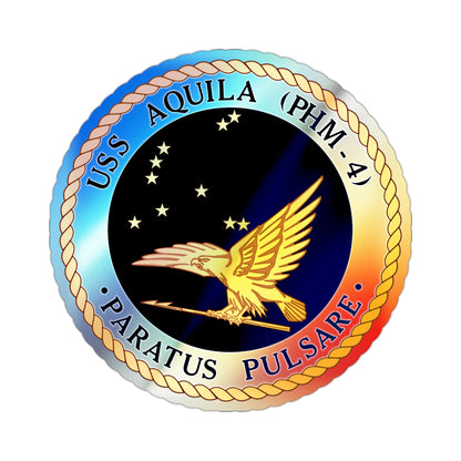 USS Aquila PHM 4 (U.S. Navy) Holographic STICKER Die-Cut Vinyl Decal-2 Inch-The Sticker Space