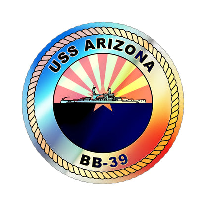 USS Arizona BB 39 (U.S. Navy) Holographic STICKER Die-Cut Vinyl Decal-4 Inch-The Sticker Space
