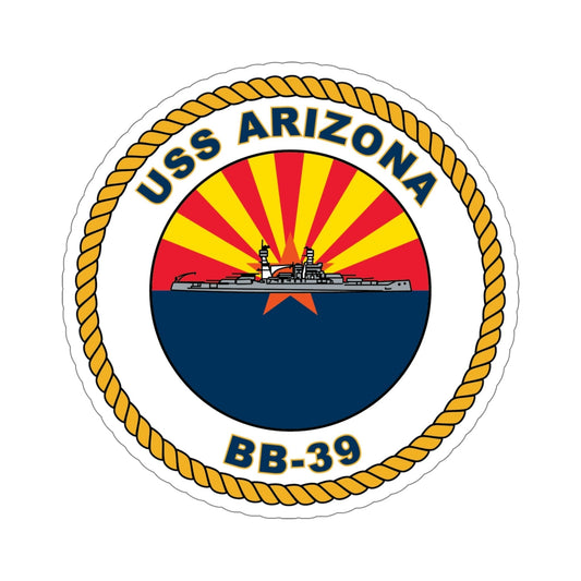 USS Arizona BB 39 (U.S. Navy) STICKER Vinyl Die-Cut Decal-6 Inch-The Sticker Space