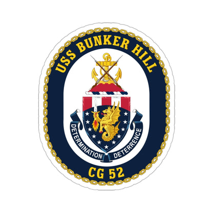 USS Bunker Hill CG 52 Crest (U.S. Navy) STICKER Vinyl Die-Cut Decal-3 Inch-The Sticker Space