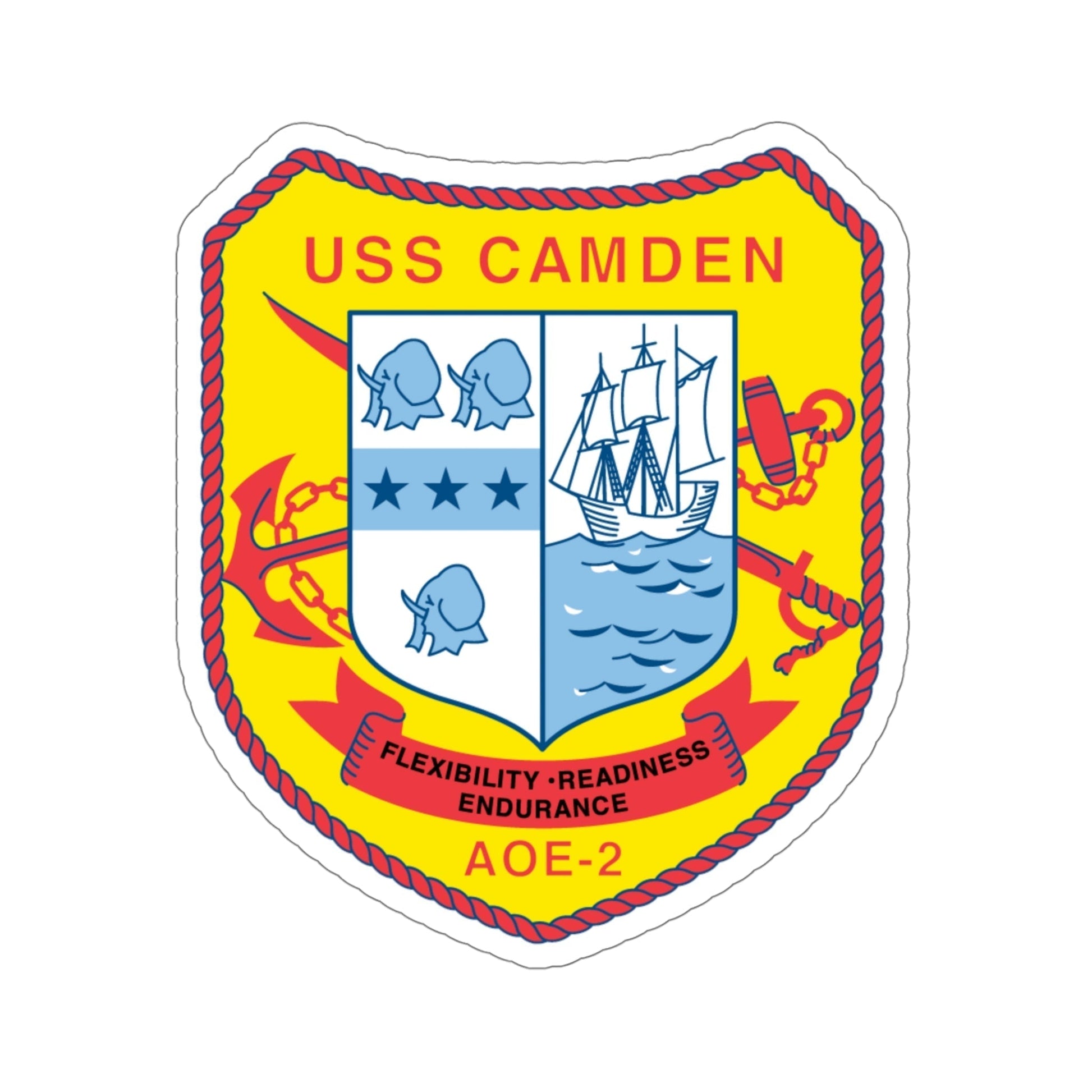 USS CAMDEN AOE 2 (U.S. Navy) STICKER Vinyl Die-Cut Decal-5 Inch-The Sticker Space