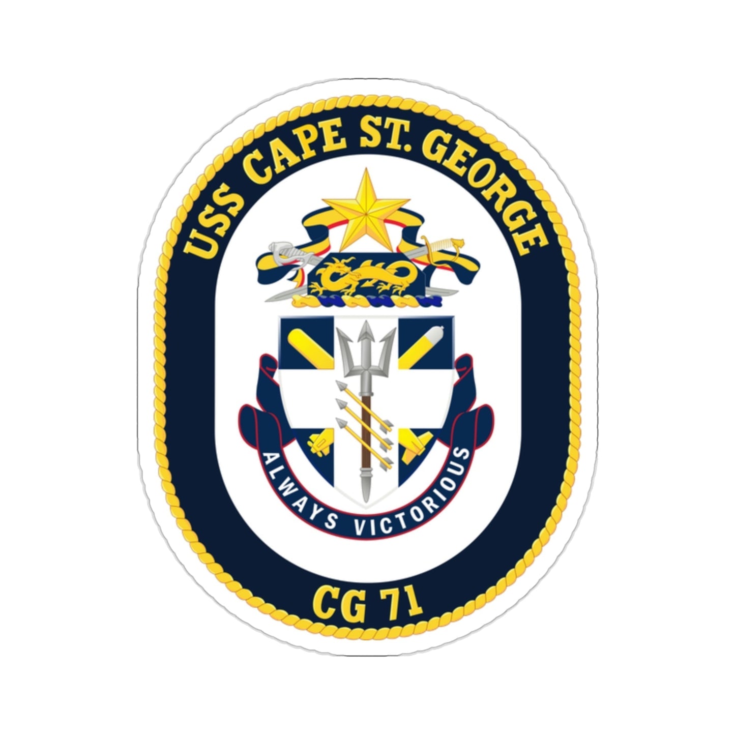 USS Cape St George CG 71 Crest (U.S. Navy) STICKER Vinyl Die-Cut Decal-2 Inch-The Sticker Space