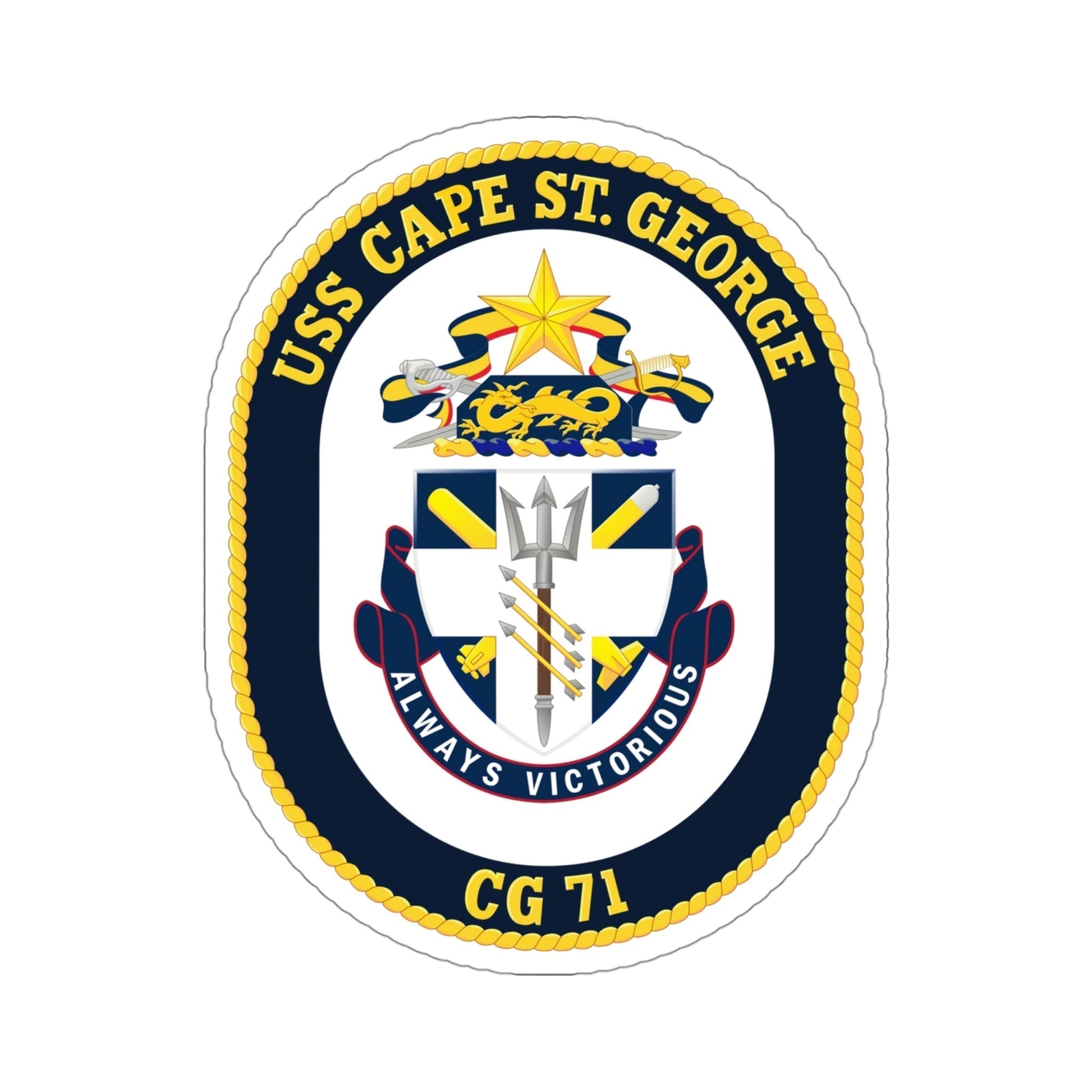 USS Cape St George CG 71 Crest (U.S. Navy) STICKER Vinyl Die-Cut Decal-4 Inch-The Sticker Space