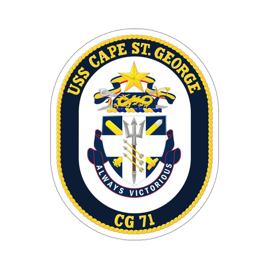 USS Cape St George CG 71 Crest (U.S. Navy) STICKER Vinyl Die-Cut Decal-6 Inch-The Sticker Space