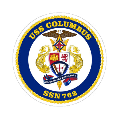USS Columbus SSN 762 (U.S. Navy) STICKER Vinyl Die-Cut Decal-2 Inch-The Sticker Space