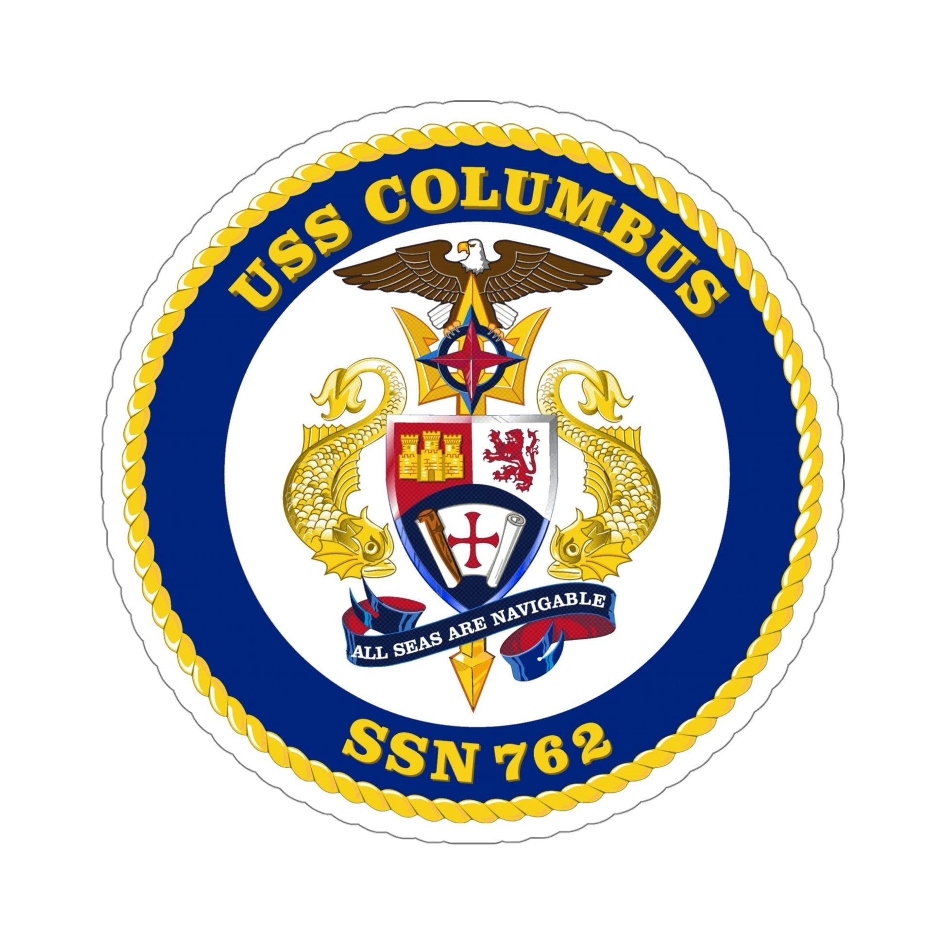 USS Columbus SSN 762 (U.S. Navy) STICKER Vinyl Die-Cut Decal-5 Inch-The Sticker Space