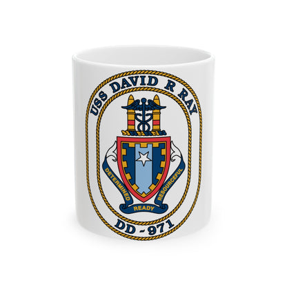 USS David R Ray DD 971 (U.S. Navy) White Coffee Mug-11oz-The Sticker Space