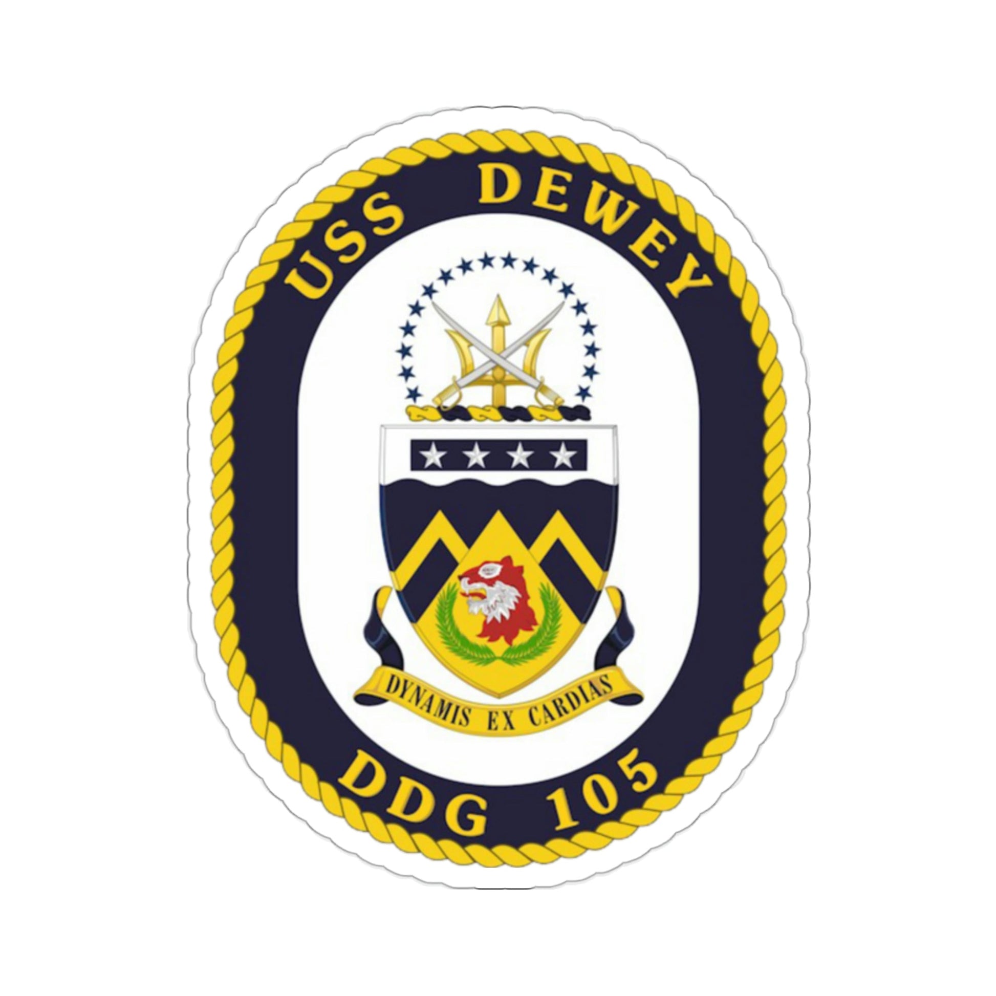 USS Dewey COA (U.S. Navy) STICKER Vinyl Die-Cut Decal-2 Inch-The Sticker Space