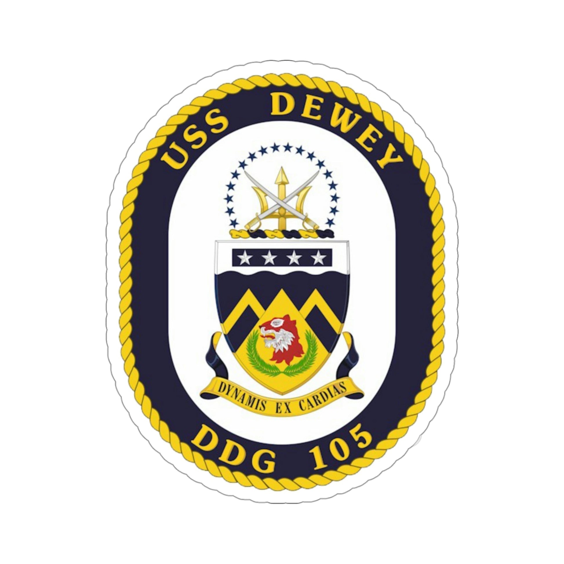 USS Dewey COA (U.S. Navy) STICKER Vinyl Die-Cut Decal-4 Inch-The Sticker Space