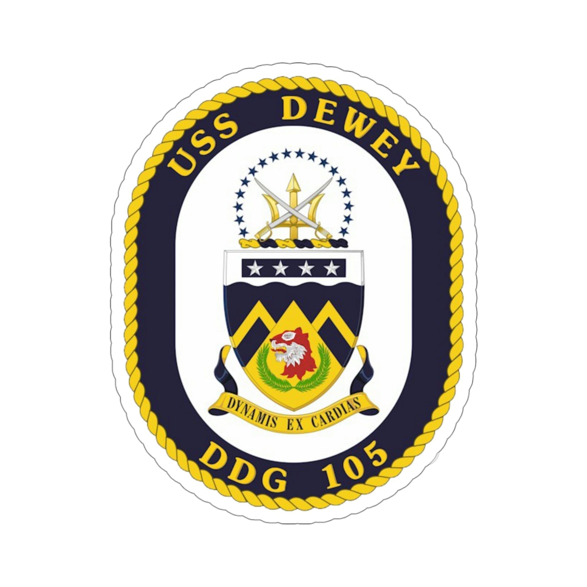 USS Dewey COA (U.S. Navy) STICKER Vinyl Die-Cut Decal-5 Inch-The Sticker Space