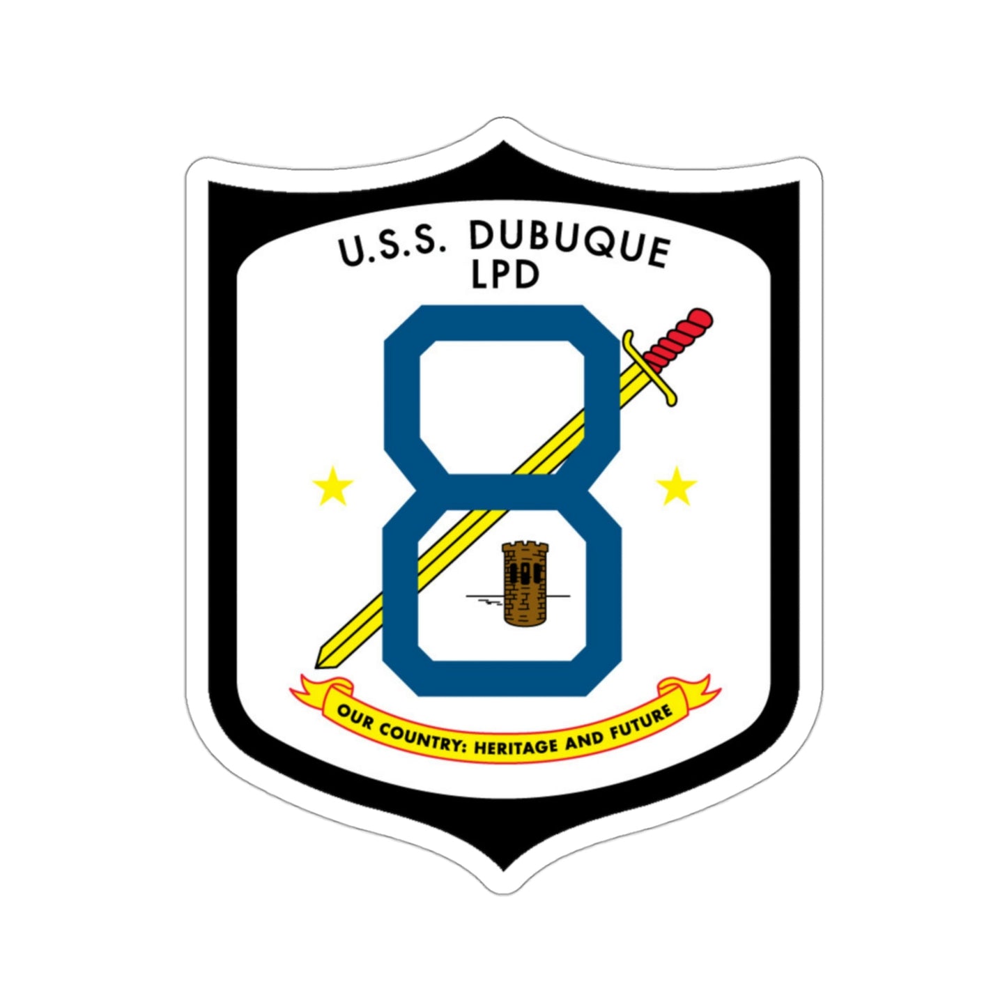 USS Dubuque LPD 8 (U.S. Navy) STICKER Vinyl Die-Cut Decal-3 Inch-The Sticker Space